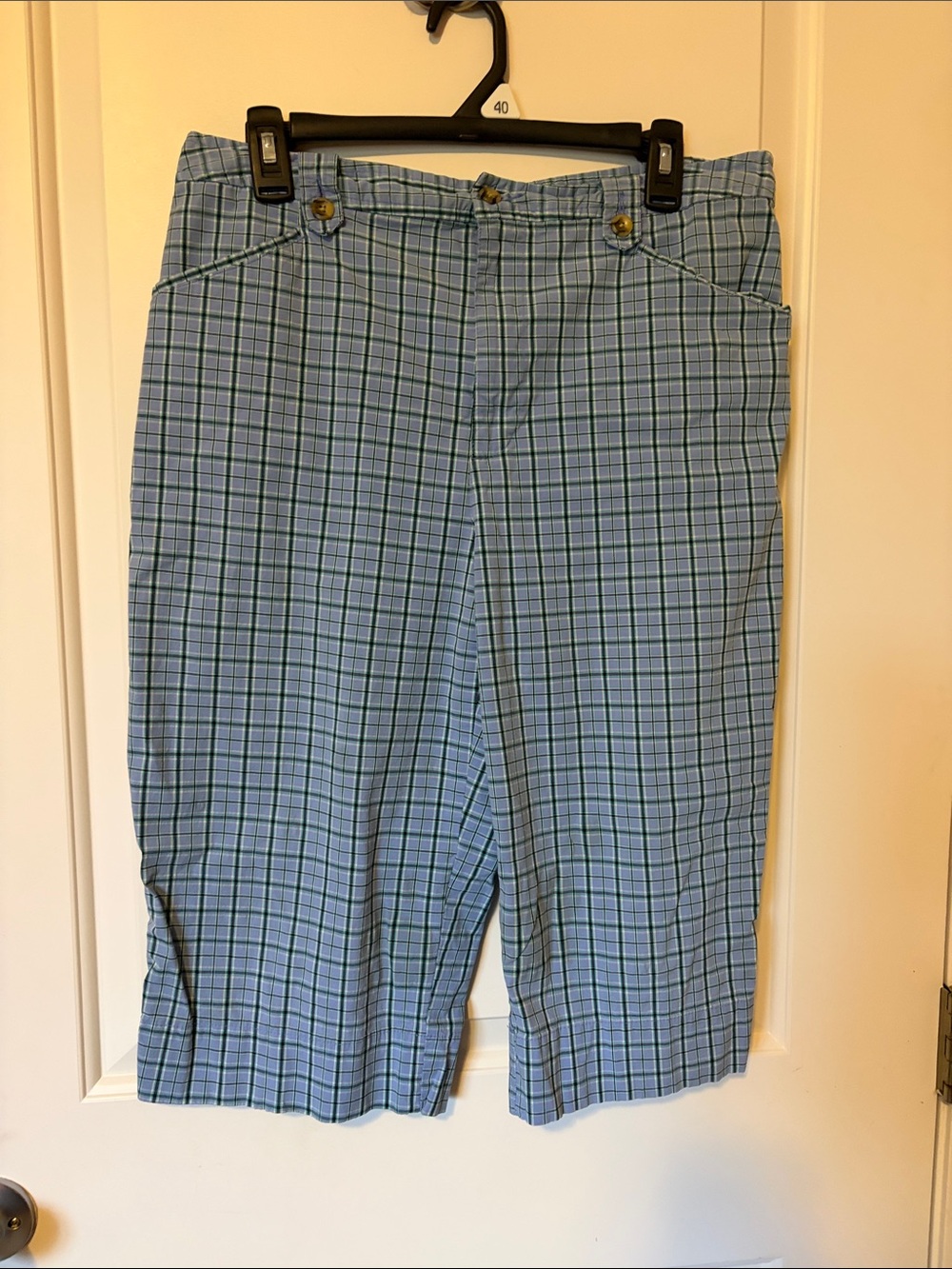 White Stag Blue Plaid Bermuda Shorts